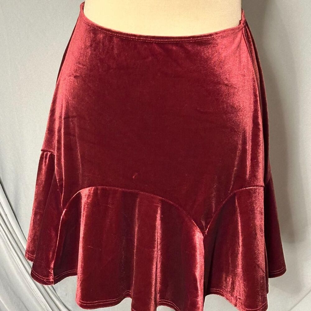 Francesca-s Women's Red and Burgundy Skirt